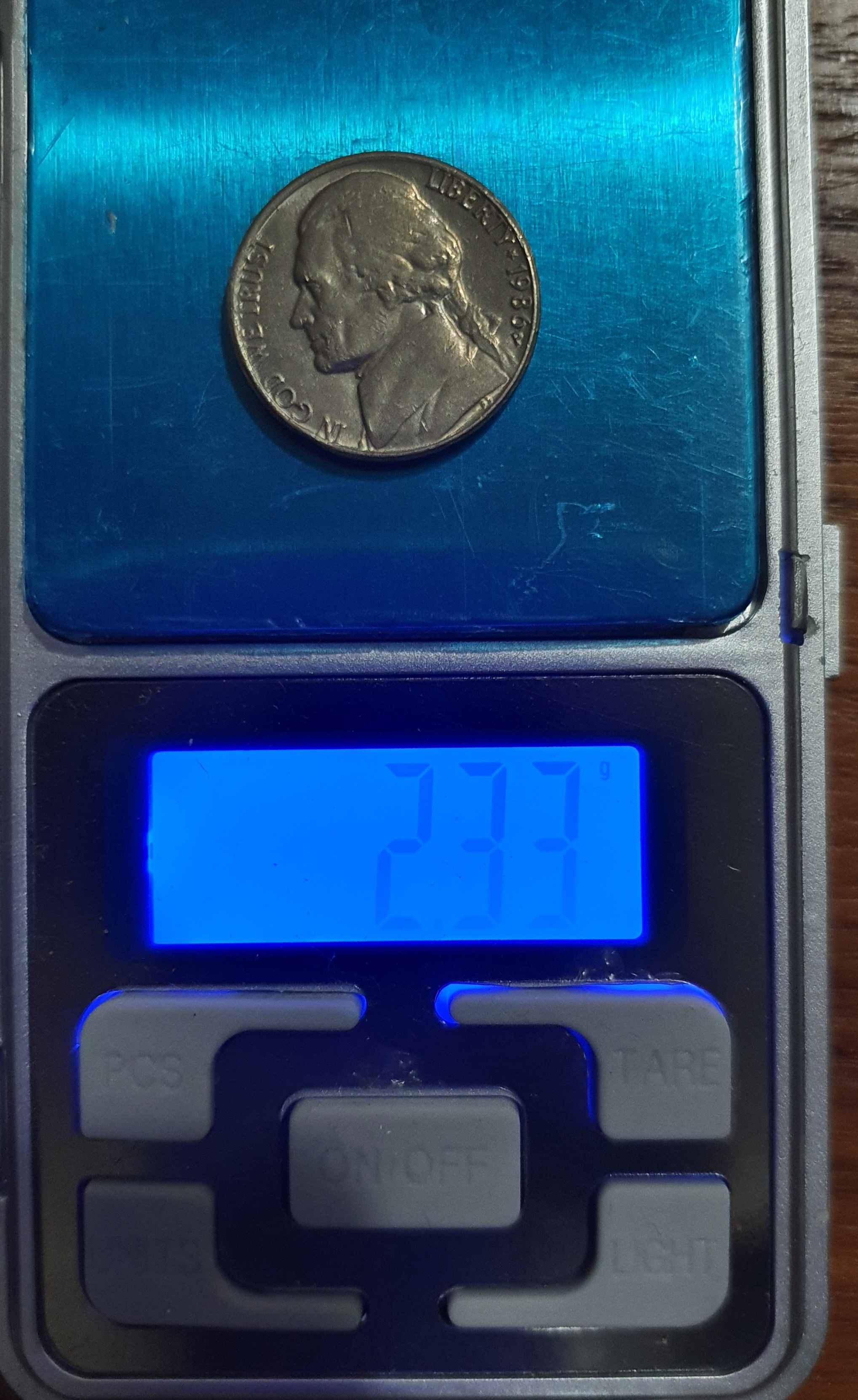 Strange-1986-P-USA-Jefferson-Nickel-Coin!